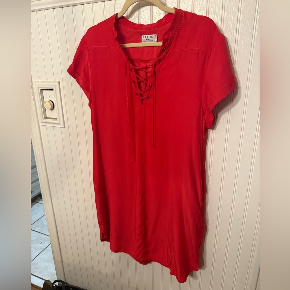 Frame Medium Silk Shift Dress with pockets